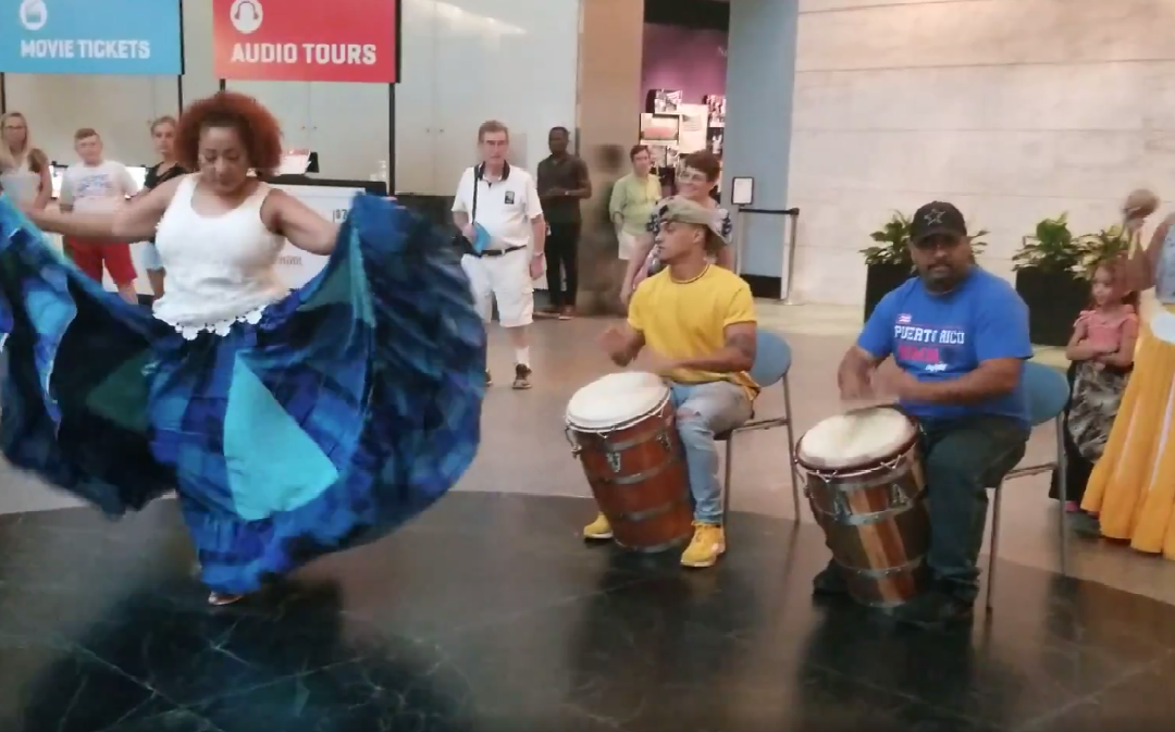Let your skirt tell the story: a dance from Puerto Rico featuring skirt and drums